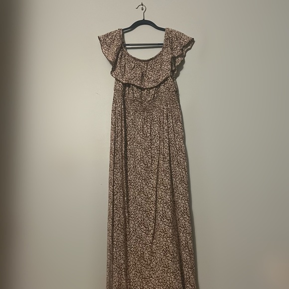 Brown Floral Maxi Dress - Picture 3 of 4